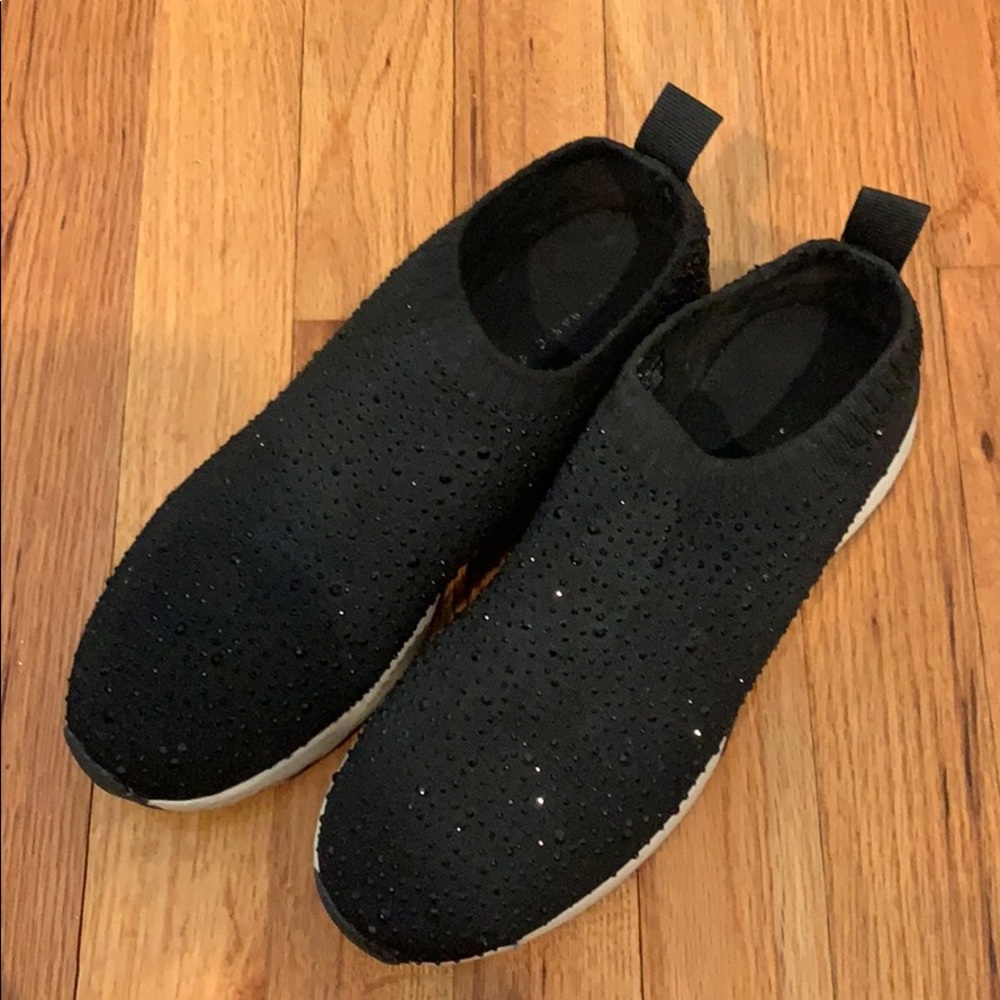 Slip on sneakers with rhinestones